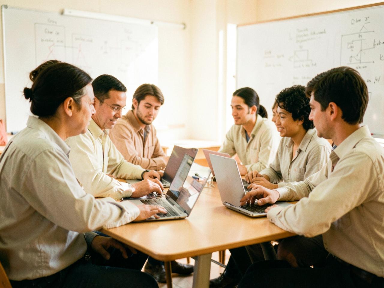 A cohort working through a live build session